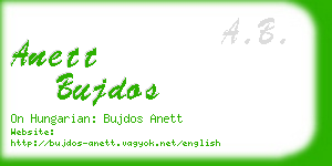 anett bujdos business card